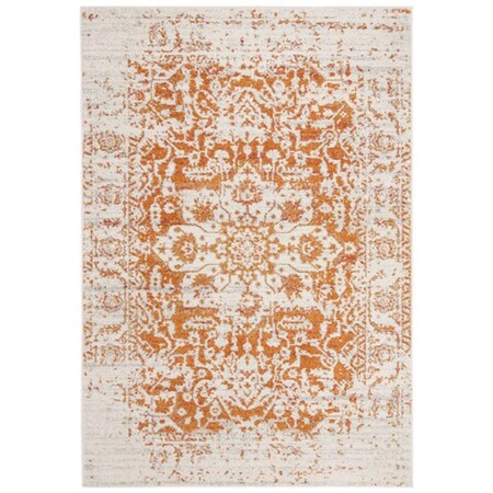 Flowers First 11 x 15 ft. Madison Contemporary Rectangle Power Loomed Rug Orange & Ivory FL1909559